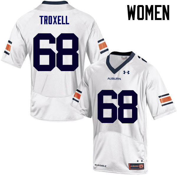 Auburn Tigers Women's Austin Troxell #68 White Under Armour Stitched College NCAA Authentic Football Jersey CSO7174HR